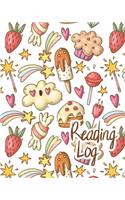 Reading Log: Gift for Book lovers/ Reading Journal cute chocolate cake strawberry cupcake ice cream sweets doodles Cover Large(8x10"), 100 Record Pages(4 Reading Log You Are Magical)