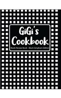 Gigi's Cookbook Blank Recipe Book Black Gingham Edition