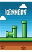 Kennedy: Vintage Video Game Personalized Name Notebook Journal Diary Sketchbook with 120 Lined Pages 6x9