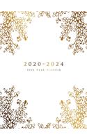 2020-2024 Five Year Planner: Five Year Monthly Planner 8.5 x 11 with Hardcover (Gold Floral Branches)