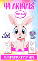 44 Animals Coloring Book For Kids Ages 4-8