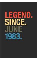 Legend Since June 1983: Small Lined Notebook - Happy Birthday Gift or Happy Anniversary Gift Idea