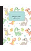 Composition Notebook: Cute Dinosaur Notebook Wide Ruled Lined Notebook Notebook For School