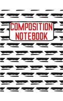 Composition Notebook: Black and White Dashes Pattern College Rule 1 Subject