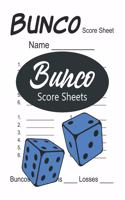 Bunco Score Sheets: Standard size 8.5" x 11" with 100 pages