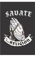 Savate Ist Meine Religion: DIN A5 6x9 I 120 Seiten I Punkteraster I Notizbuch I Notizheft I Notizblock I Geschenk I Geschenkidee