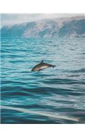 Jumping Dolphin Blank Lined Notebook