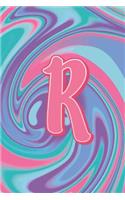 R: Letter R Monogram Initials Pastel Tie Dye Notebook & Journal