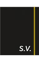 S.V.: Classic Monogram Lined Notebook Personalized With Two Initials - Matte Softcover Professional Style Paperback Journal Perfect Gift for Men and Women