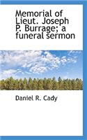 Memorial of Lieut. Joseph P. Burrage; A Funeral Sermon