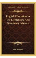English Education In The Elementary And Secondary Schools