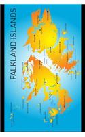 Map of Falkland Islands Journal: 150 Page Lined Notebook/Diary