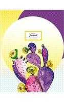 Dot Grid Journal Purple and Yellowwatercolor Cactus (Watercolor Notebook)