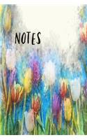 Notes: Floral Flowers Tulips Watercolour florist Book Notepad Notebook Composition and Journal Gratitude Dot Diary gardening gift
