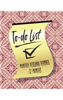 To-Do List, Monthly Personal Planner
