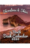 Shorelines & Skies 14-Month Desk Calendar 2020: Beautiful Beach Sunset and Sunrise Scenes from All Over the World