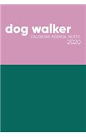 Dog Walker Calendar Agenda Notes: Monthly and Weekly Planner for the New Year with Cute Purple and Green Cover Design