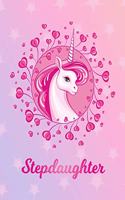 Stepdaughter: Unicorn Large Blank Primary Sketchbook Paper - Pink Purple Magical Horse Personalized Letter S Initial Custom First Name Cover - Drawing Sketch Book