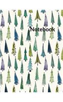 Notebook: Unlined notebook - large 8.5 x 11 inches 100 Pages - Blank Notebook - Watercolor Tree Journal Cover