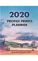 Profile Prints Planner 2020: DeHavilland Mosquito Mk 1V 1944. 8.5" x 11" Dated weekly Illustrated planner/ planning calendar for 2020. 2 pages per week. Vintage aviation