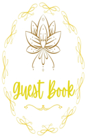 Evening Awl Guest Book Any Occasions Book White and Gold Design