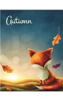 Autumn: Personalized with Name, Journal, Notebook, Diary, 365 Lined Pages, Birthday, Christmas, Friendship Gifts for Women, Teens and Girls, Book Size 8 1/2 X 11