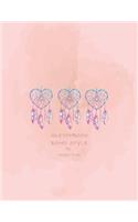 Sketchbook boho style by magic lover: Dreamcatchers on pink cover (8.5 x 11) inches 110 pages, Blank Unlined Paper for Sketching, Drawing, Whiting, Journaling & Doodling(3 Dreamcatchers on Pink Sketchbook)