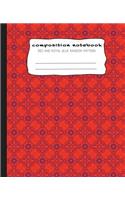 Composition Notebook: Red and Royal Blue Random Pattern: Composition Journal with Red and Royal Blue Random Pattern Book for teens, teachers, girls, boys or schools. Wide