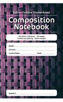 Rattan Texture Theme Ruled Composition Notebook