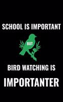 School Is Important But Bird Watching Is Importanter: A 6 X 9 Inch Matte Softcover Paperback Notebook Journal with 120 Blank Lined Pages