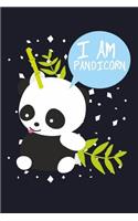 I Am Pandicorn: College Ruled Line Paper Blank Journal to Write in - Lined Writing Notebook for Middle School and College Students