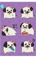 Bullet Journal Notebook for Dog Lovers Pug Life - Mauve: 112 Page Numbered Graph Style Grid Bullet Journal with Index Pages and Key Pages in Portable 6 X 9 Size