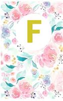 F: Monogram Initial Composition Lined Blank Paper Journal Diary Notebook To Write In (Monogrammed gifts) 5.5"x8.5"