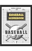 Baseball Scorebook: 120 Pages Baseball Score Record Keeper Book, Baseball Scoring Book