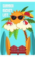 Summer Bucket List: 90 Page 6 x 9 in Summer Bucket List Journal Notebook for Children Kids and Teens