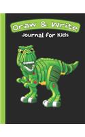 Draw & Write Journal for Kids: Cute Dinosaur Notebook - Primary Draw & Write - Storybook - Diary, 8.5 x 11 110 pages