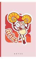 Notes: Aries Astrology Zodiac Sign Horoscope Journal; Back To School Composition Notebook; College Ruled Blank Medium Lined Note Book;