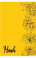 Hanh: Personalized with Vietnamese Name Writing Journal for Women - Elegant Chrysanthemum & Yellow