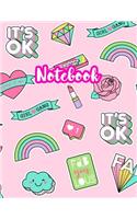 Notebook: Cute Blank Lined Journal Large 8.5 x 11 Matte Cover Design with Ruled White Paper Interior (Perfect for School Notes, Girls and Boys Diary, Kids Wri