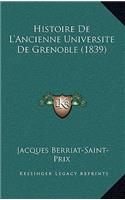 Histoire De L'Ancienne Universite De Grenoble (1839)