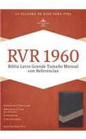 Biblia Letra Grande Tamano Manual Con Referencias-Rvr 1960: Reina-valera 1960, Marrón/Tostado/bronceado, Símil Piel, letra grande tamano manual con referencias