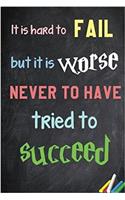 It Is Hard to Fail But It Is Worse Never to Have Tried to Succeed.