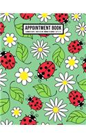Ladybird Appointment Book: Undated Hourly Appointment Book - Weekly 7AM - 10PM with 15 Minute Intervals - Large 8.5 x 11