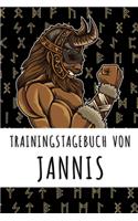 Trainingstagebuch von Jannis: Personalisierter Tagesplaner für dein Fitness- und Krafttraining im Fitnessstudio oder Zuhause