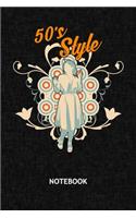 50s Style: Oldschool Lover NOTEBOOK Grid-lined 6x9 - Retro Journal A5 Gridded - Vintage Lover Planner 60s Clothes 120 Pages SQUARED - Petticoat Dress Diary 50s