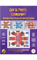 Printable Pre K Color, Cut and Glue Lesson (Cut and Paste Transport)