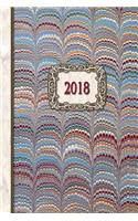 2018 Diary Multi Combed Design: 13 Months & Week to Page Planner 130 Pages 6x 9 with Contacts - Password - Birthday Lists & Notes