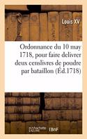 Ordonnance Du Roy Du 10 May 1718, Pour Faire Delivrer Pendant l'Esté Prochain Et Les Suivans