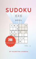 Sudoku: 200 Rompecabezas Difícil 6x6 vol. 3(3 Sudoku)