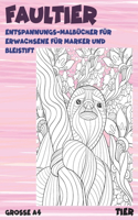 Entspannungs-Malbücher für Erwachsene für Marker und Bleistift - Grosse A4 - Tier - Faultier